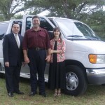 Dr. Bill Gothard and Mr. and Mrs. Wilson with their new van.